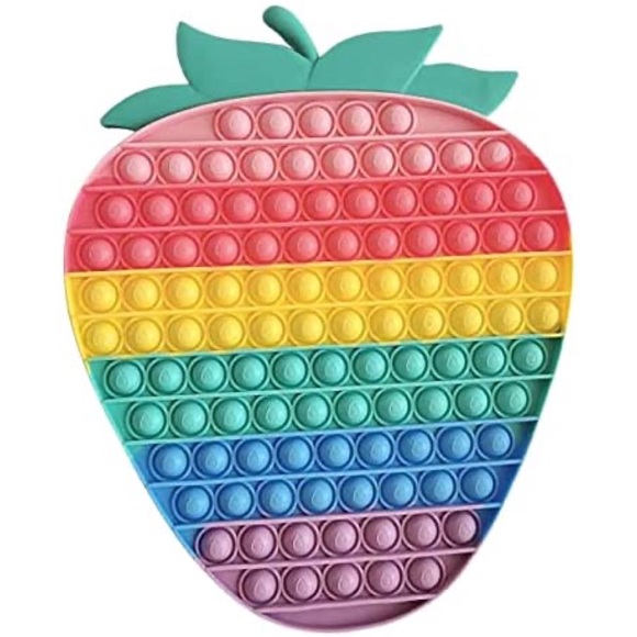 Other - Giant Strawberry Fidget It Bubble Push Pop Toy Stress Relief for Kids and Adults